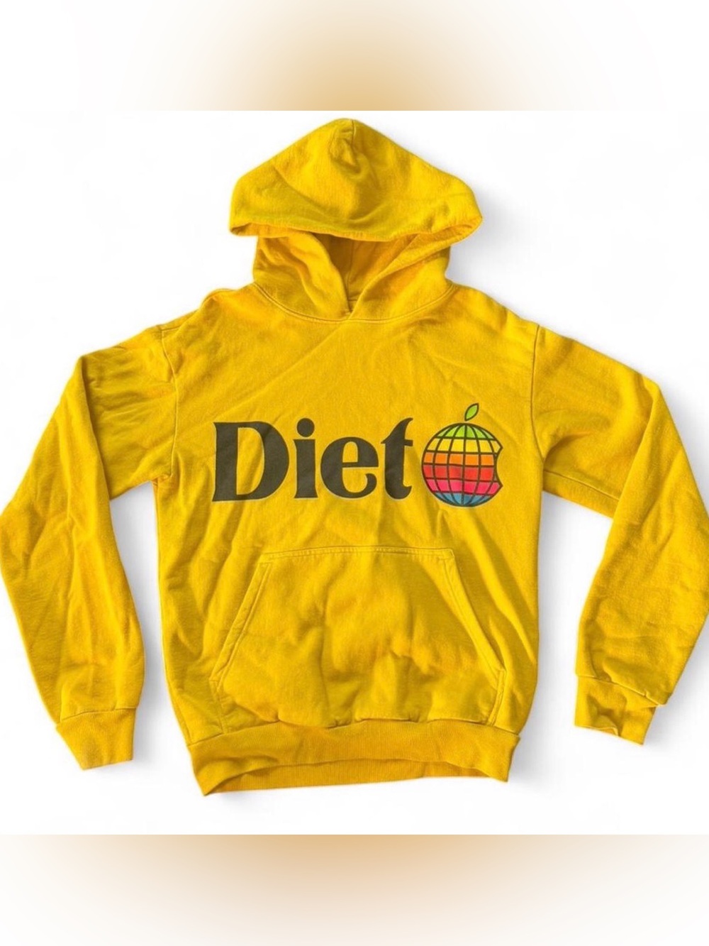 Diet Starts Monday Yellow "Diet" Graphic Hoodie